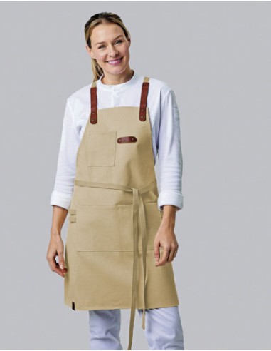 EXN-28514-Bib Apron Canvas With Decorative Label